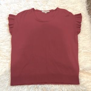 Loft Ruffle Detail Shell Sweater, Size S